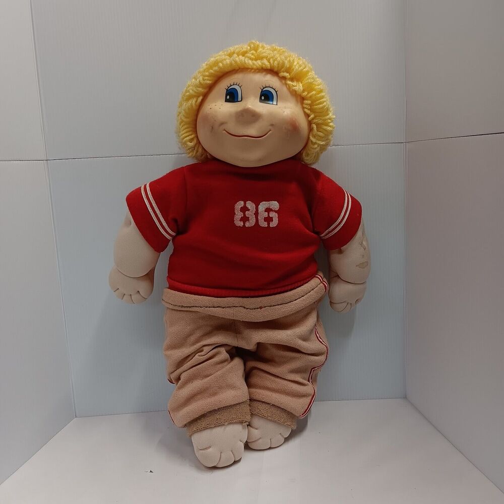 Cabbage Patch Kids 1985 Little Champs "Sheila" Red And Gold #86 Blonde And Blue